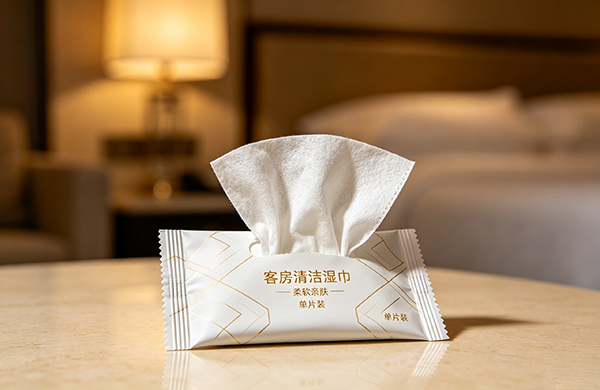 Customized single piece independent cleaning wipes for hotel rooms